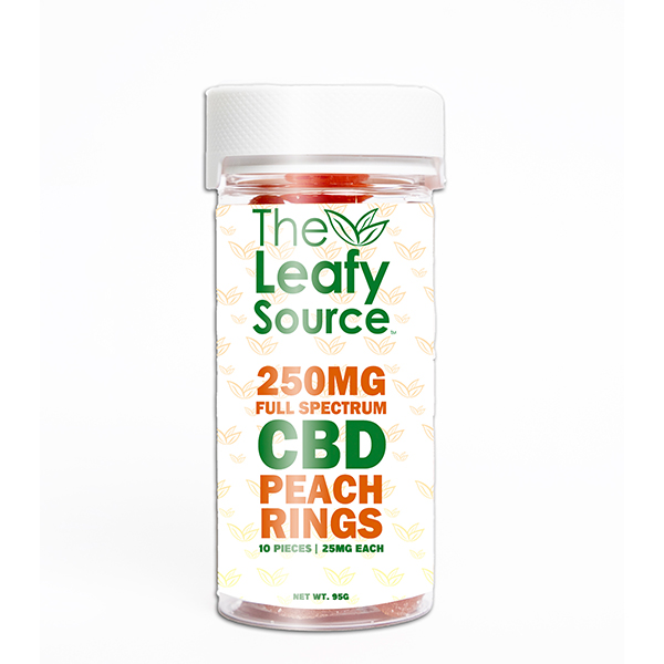 Leafy Source Full Spectrum CBD peach Rings 250mg