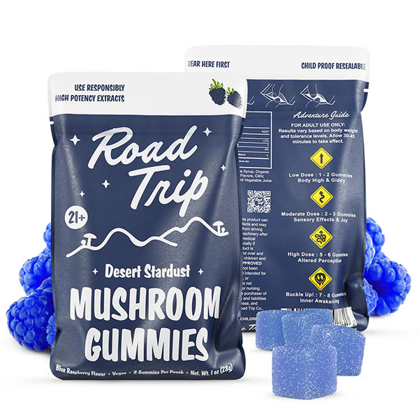 Road Trip Desert Stardust Magic Mushroom Gummies – Blue Raspberry